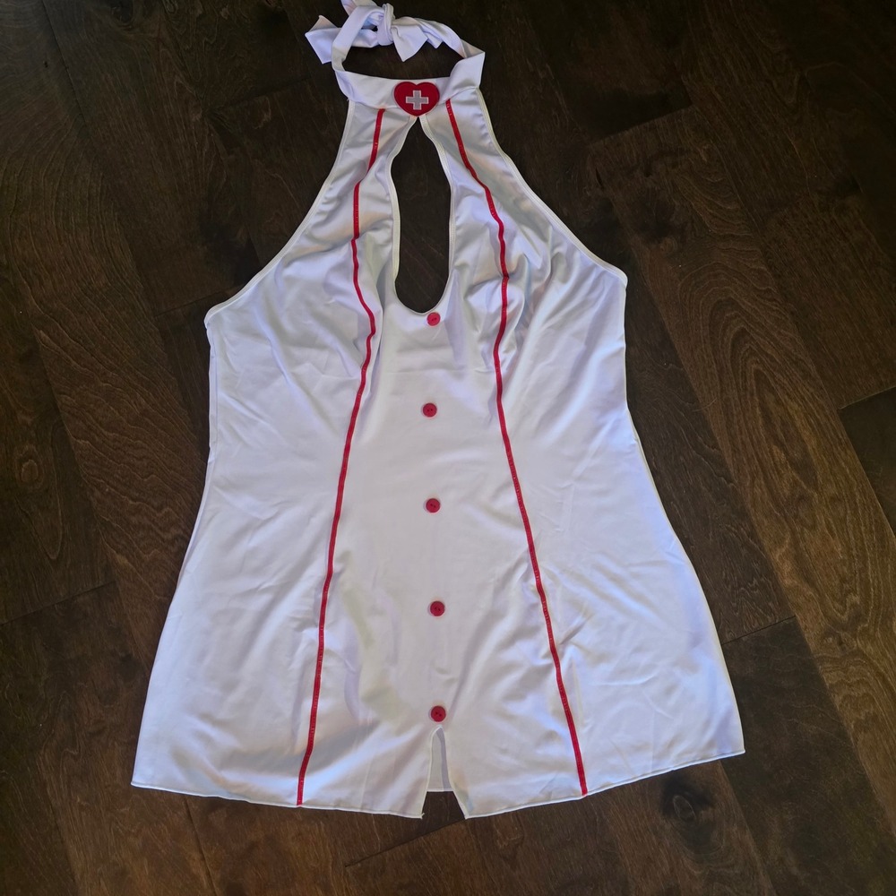 NWOT Sexy Nurse mini dress cosplay Halloween slit size 3XL